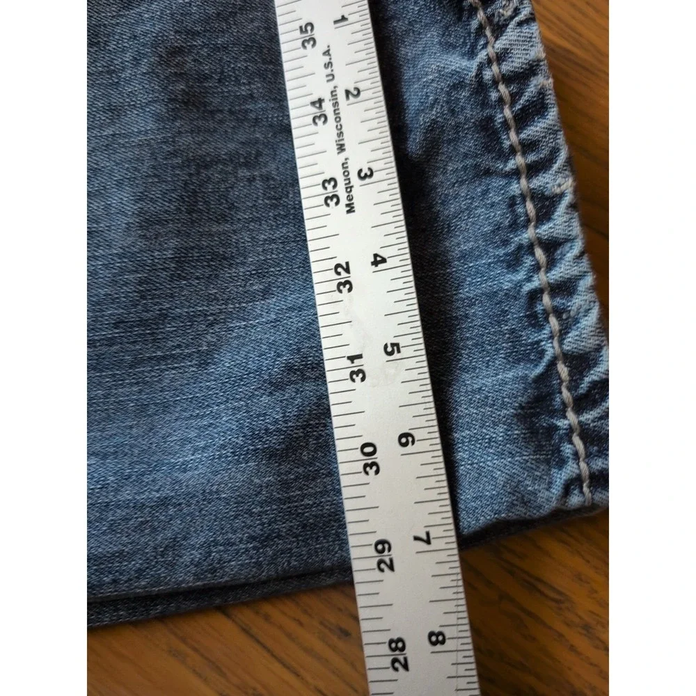 Express‎ Rocco Slim Fit Straight Leg Jean Mens 28x30 Distressed Cotton Denim GUC